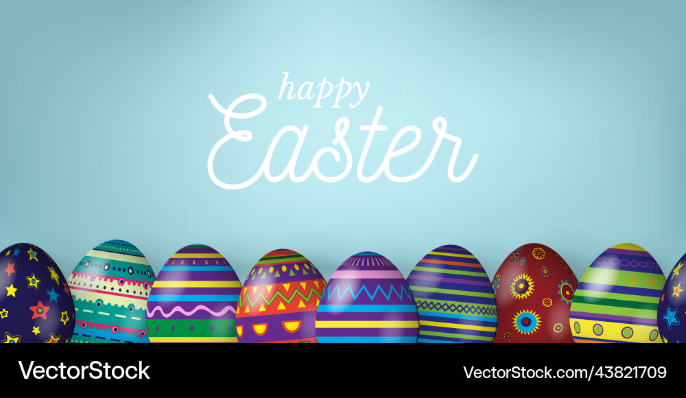 Happy easter cartoon web banner template Happy easter cartoon web banner template vector image
