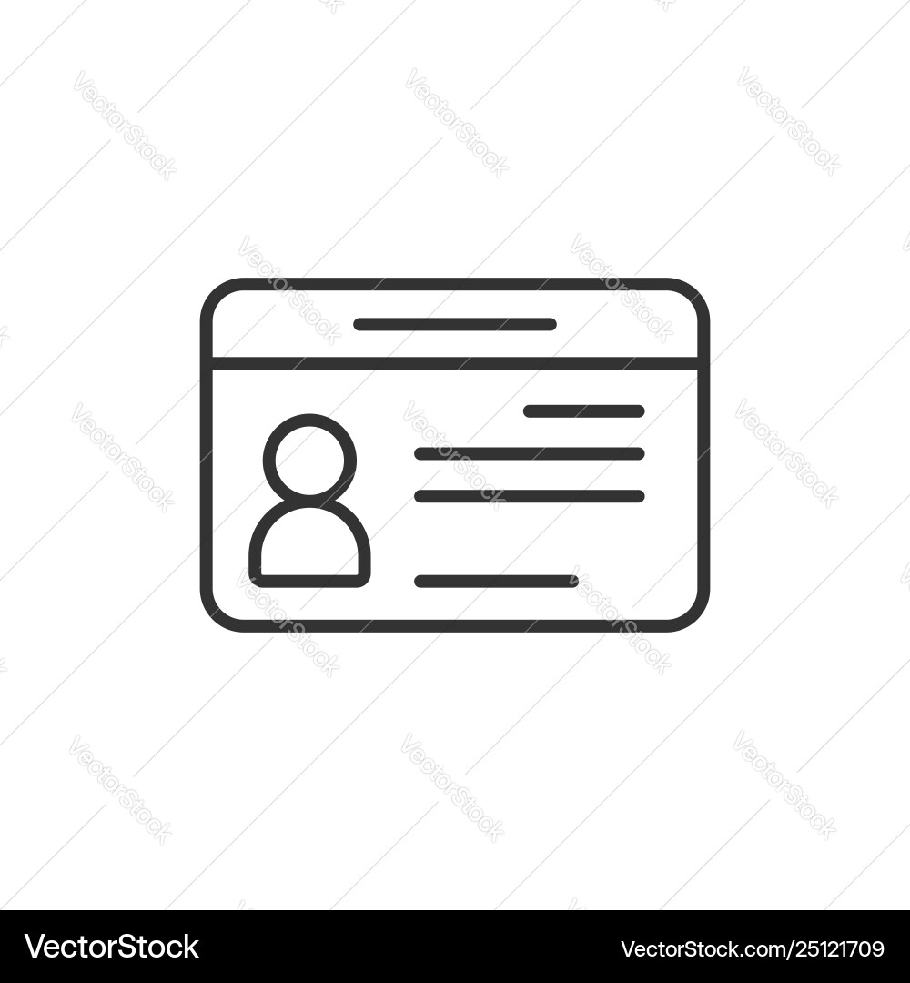 Id card icon in flat style identity tag on white Id card icon in flat style identity tag on white vector image