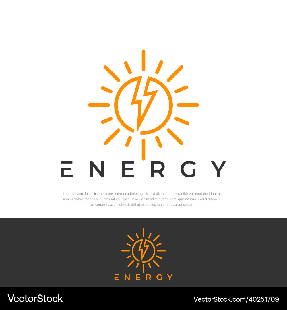 Logo Design einfache Linie Energie Sonne Logo Design einfache Linie Energie Sonne vektorbild