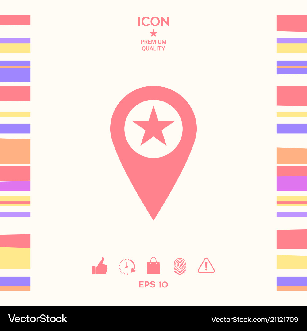 Map pointer with star Map pointer with star vector image