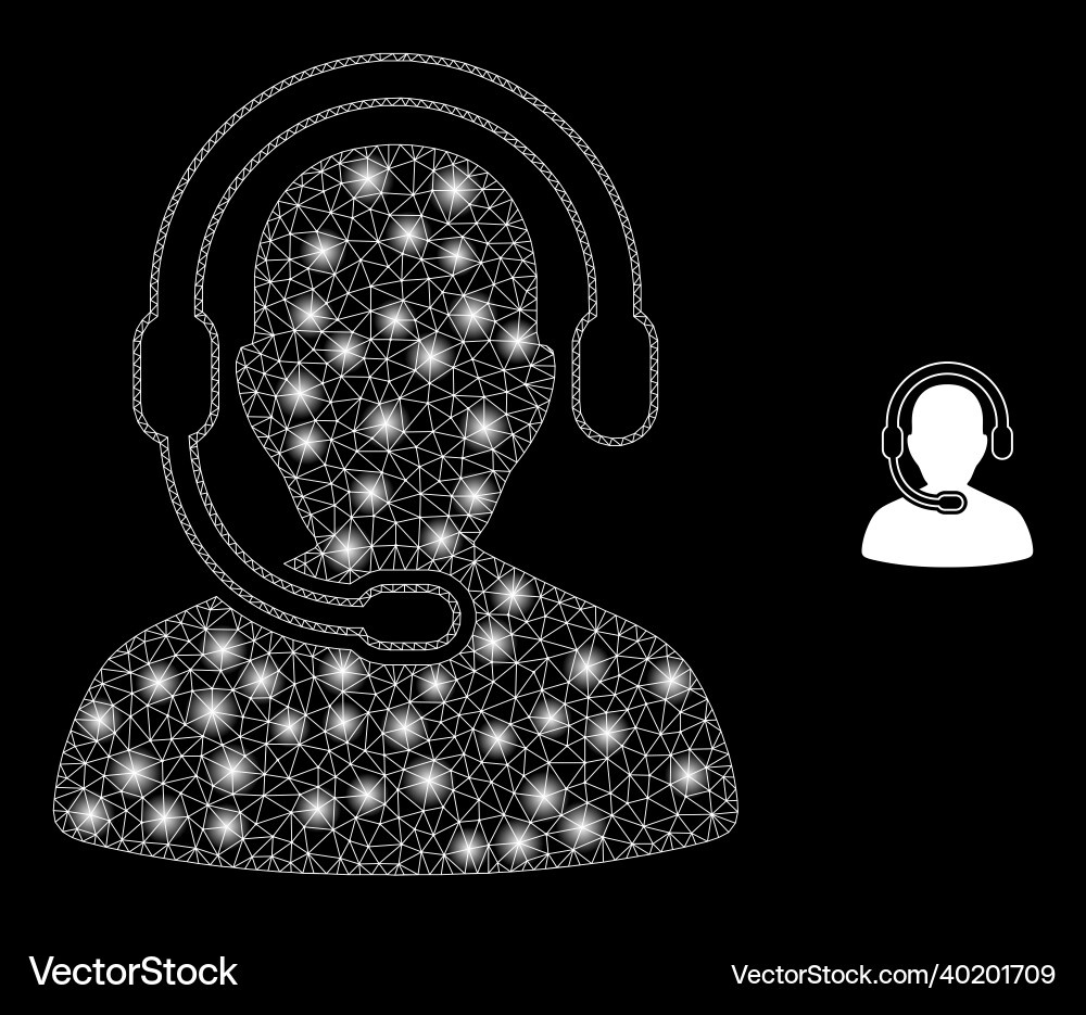 Mesh net call center operator with majestic Mesh net call center operator with majestic vector image