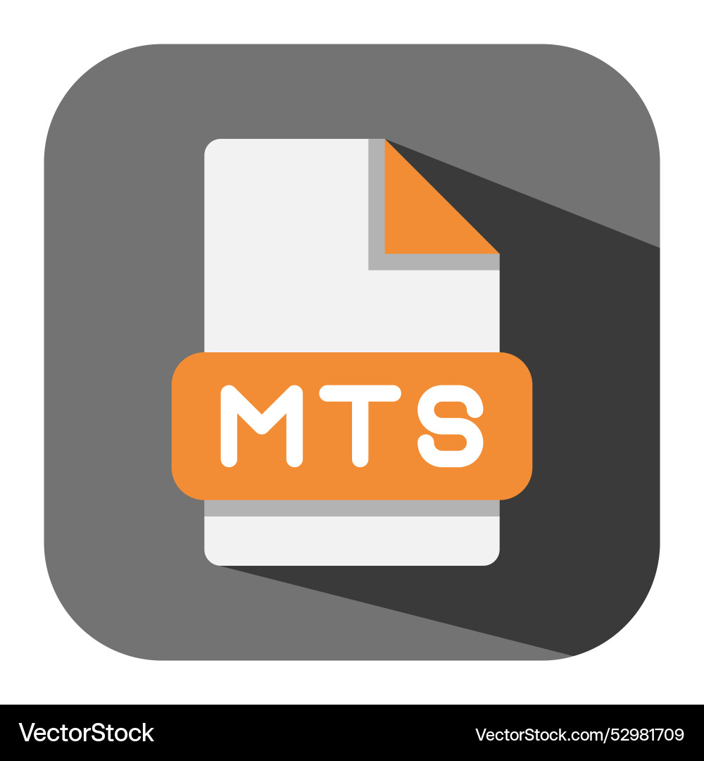 Mts file type flat icon symbol icons are created Mts file type flat icon symbol icons are created vector image