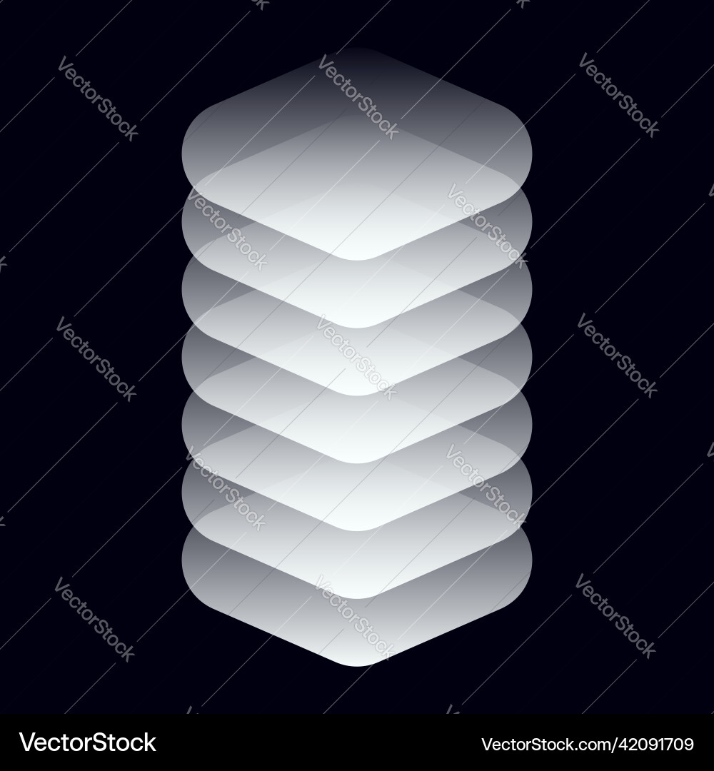 Multitier tiered layered stack block lot database Multitier tiered layered stack block lot database vector image