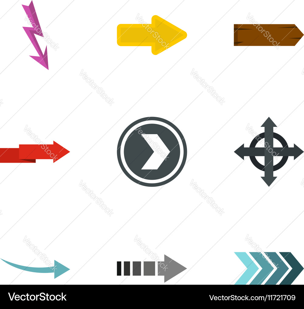 Pointer icons set flat style vector image