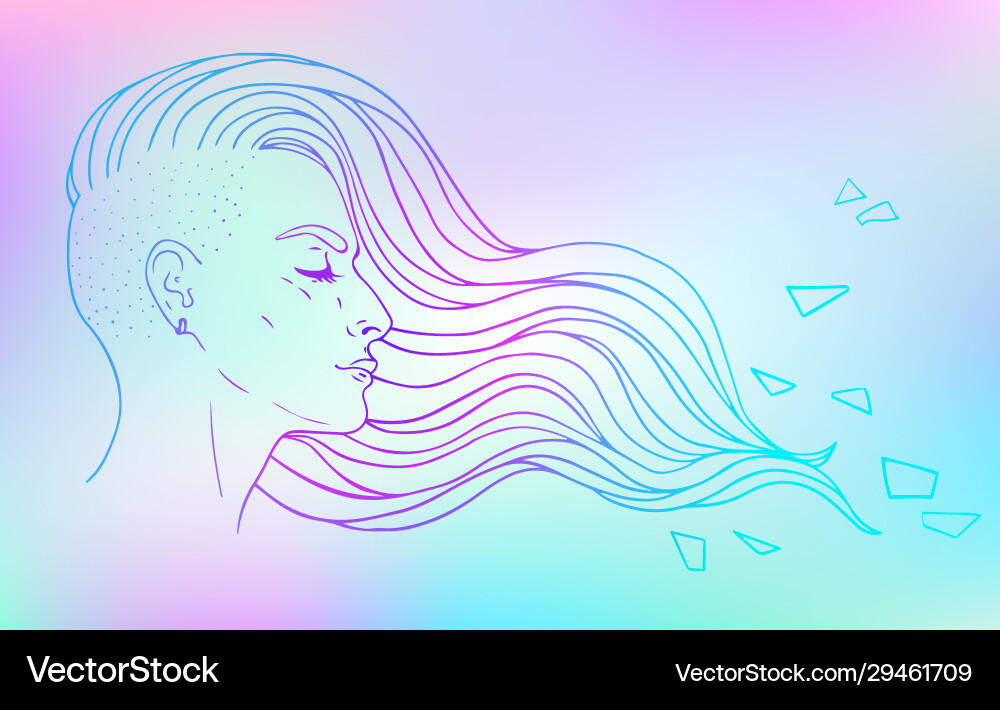 Portrait a young pretty woman with side shaved Portrait a young pretty woman with side shaved vector image