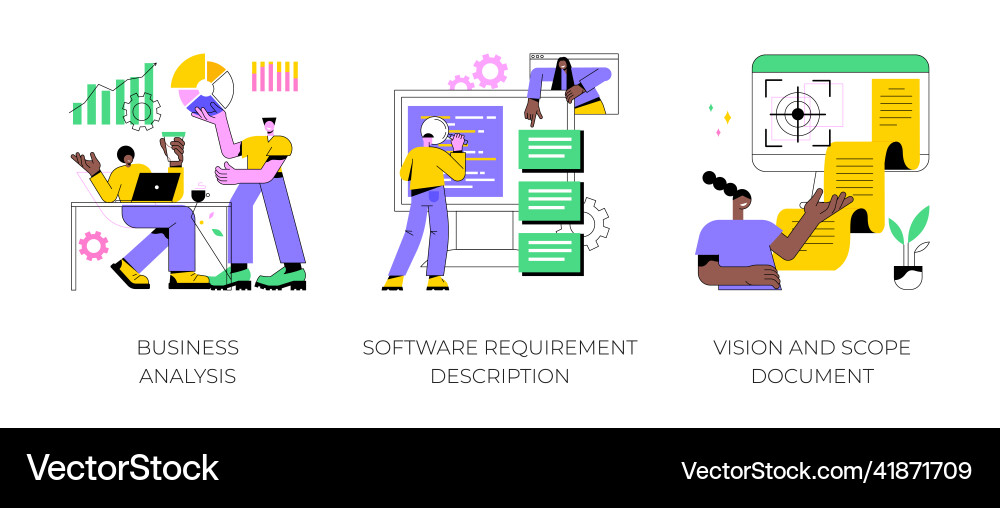 Project development specifications abstract Project development specifications abstract vector image