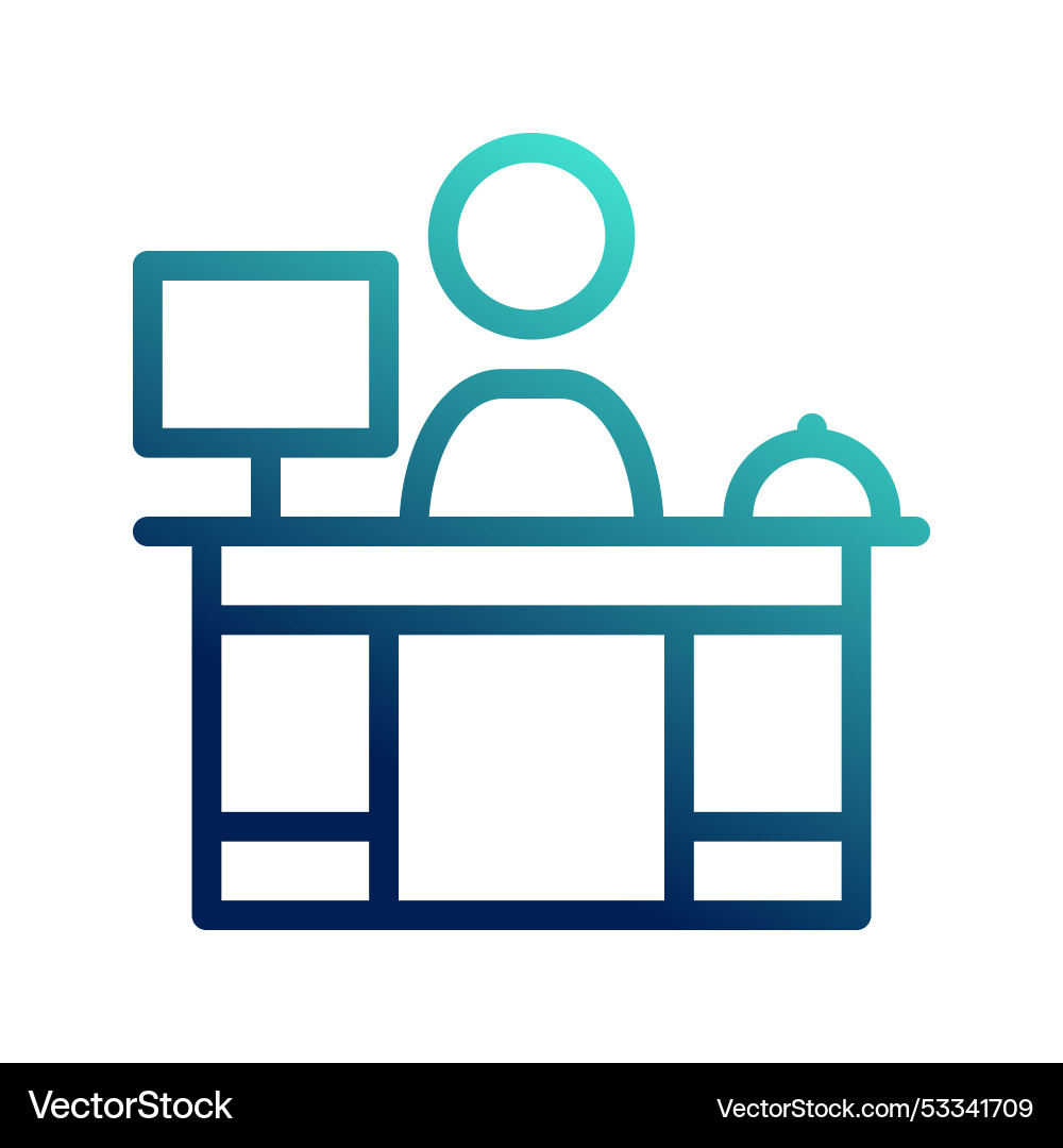 Reception service icons with outline style Reception service icons with outline style Vector Image