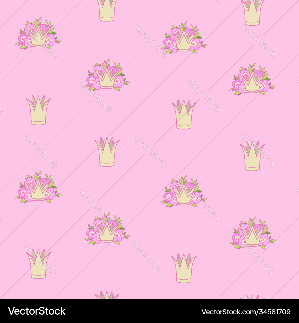 Seamless pattern from tiaras various shapes Seamless pattern from tiaras various shapes vector image