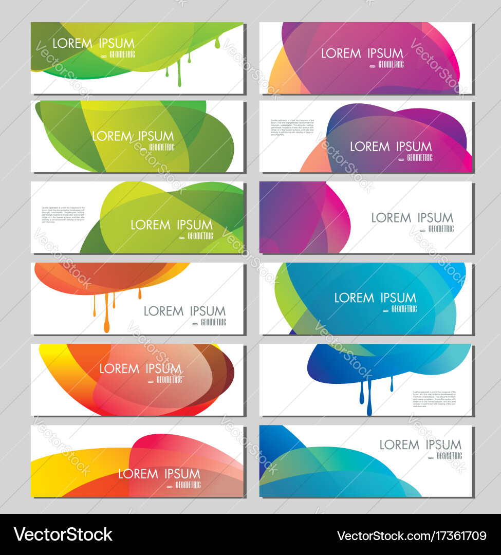 Set of banners with abstract color circle shapes vector image
