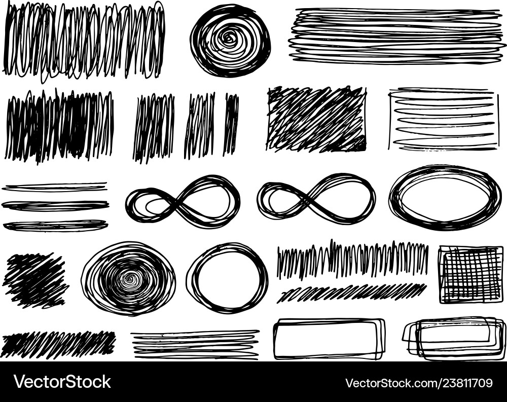 Set of different elements in doodle style Set of different elements in doodle style vector image