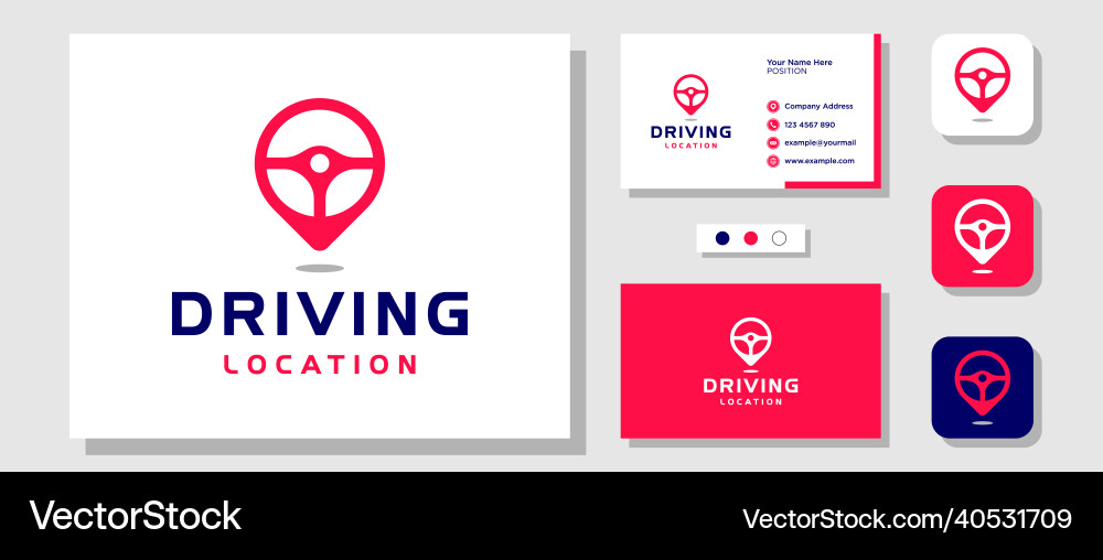 Steer location map pin car driver navigation find Vector Image
