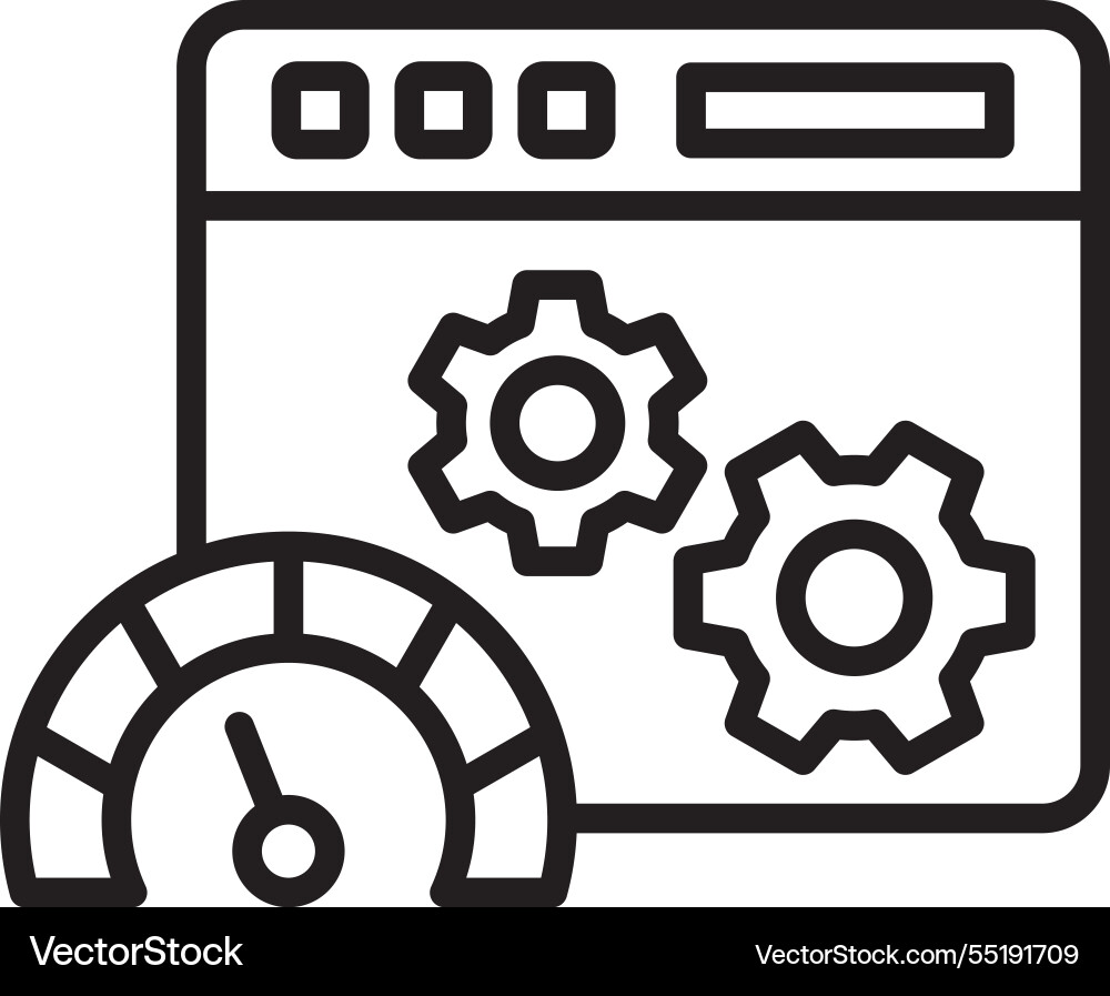 Web page speed test line icon design vector image