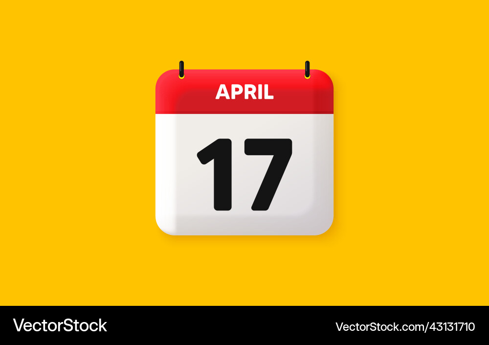 17th day of the month icon event schedule date Vector Image