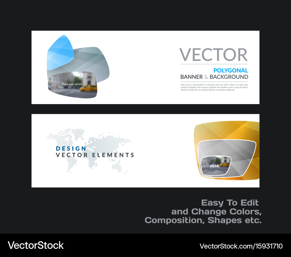 Abstract set of modern horizontal website vector image
