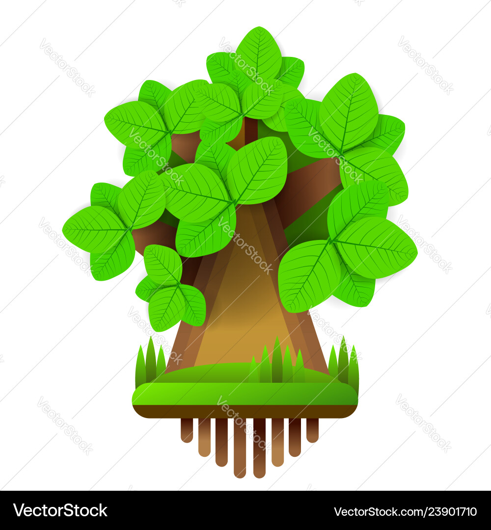 Cartoon Stil Baum Ikone isoliert auf weiß Cartoon Stil Baum Ikone isoliert auf weiß vektorbild