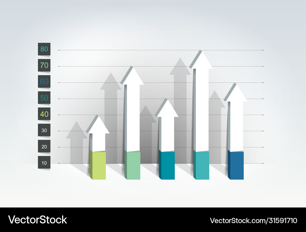 Chart graph 3d style infographics element Chart graph 3d style infographics element vector image