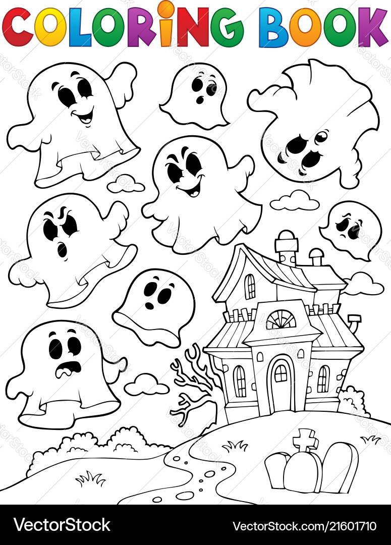Coloring book ghost theme 2 Coloring book ghost theme 2 vector image