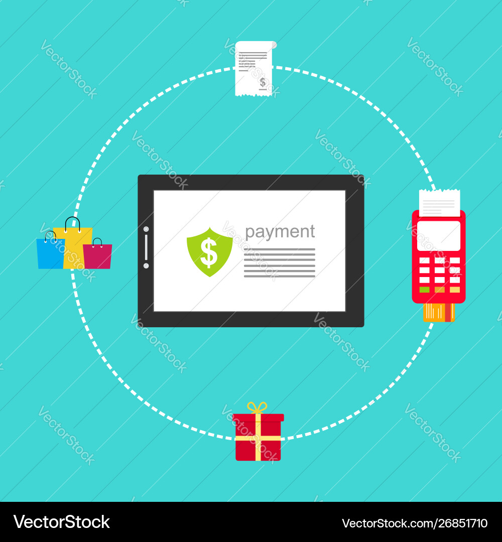 Concept online and mobile payments for web page Concept online and mobile payments for web page vector image