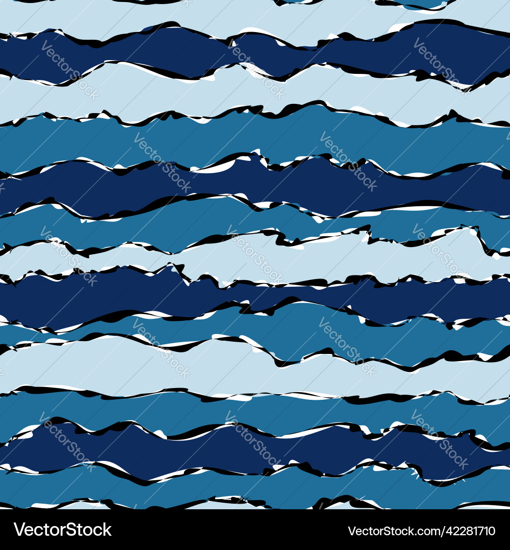 Distorted wave seamless pattern grunge lines Distorted wave seamless pattern grunge lines vector image