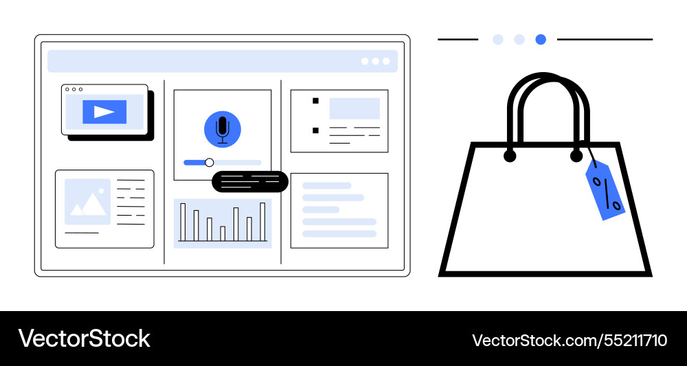 E-commerce interface design representing various Vector Image