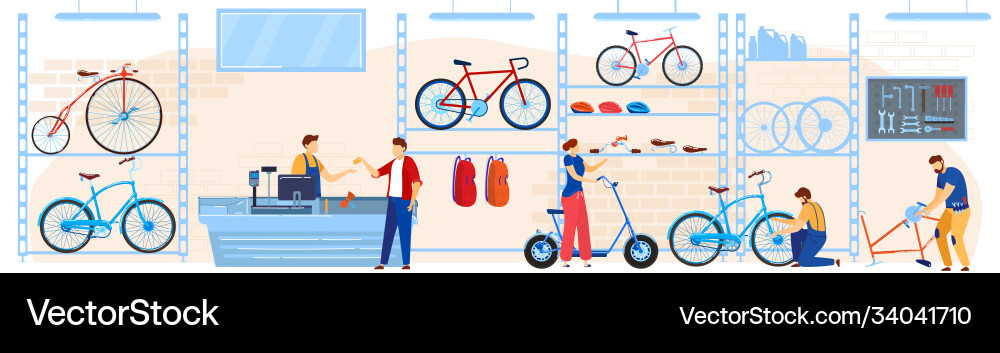 Fahrradladen Cartoon Fahrradladen Cartoon vektorbild