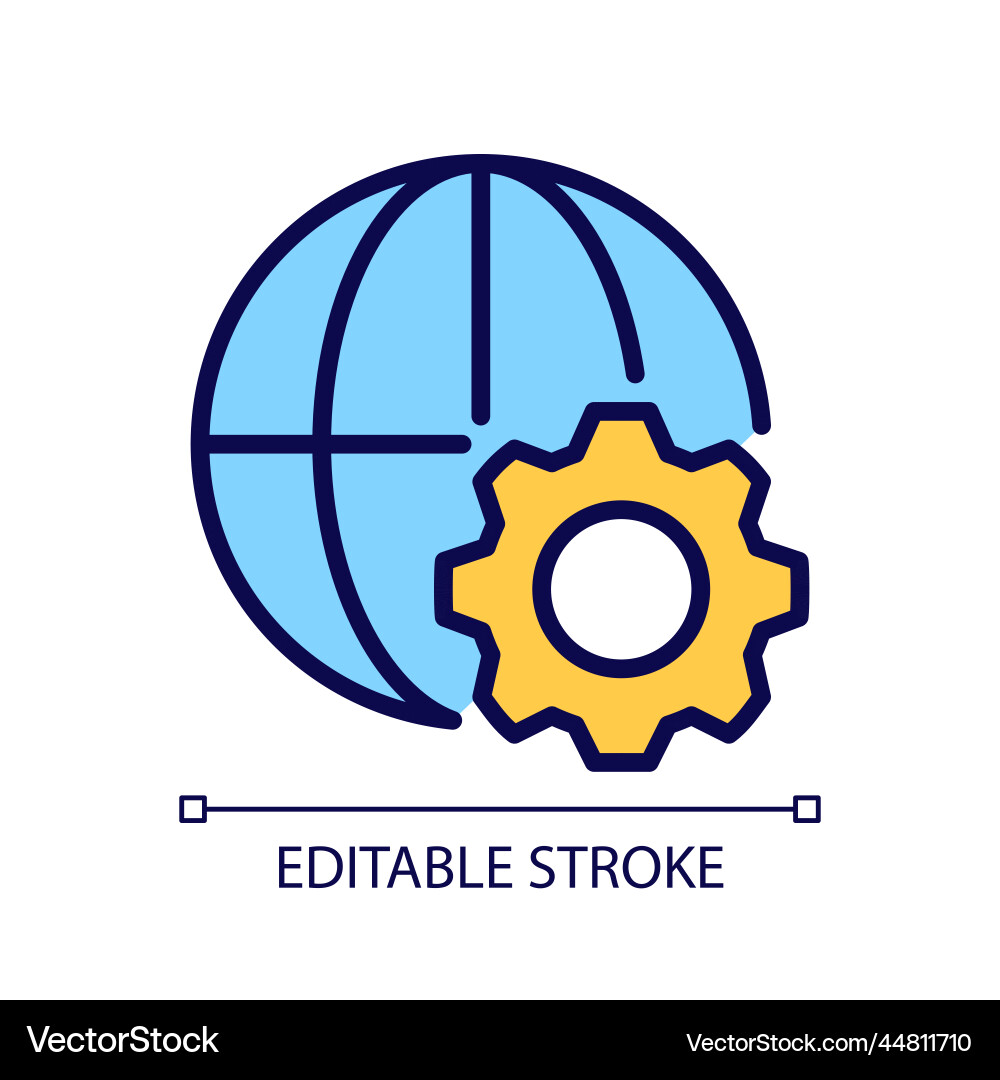 Globalization process pixel perfect rgb color icon Globalization process pixel perfect rgb color icon vector image