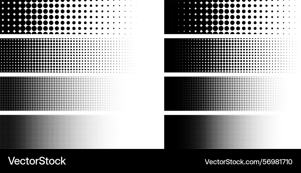 Gradient halftone pattern set dots vector image