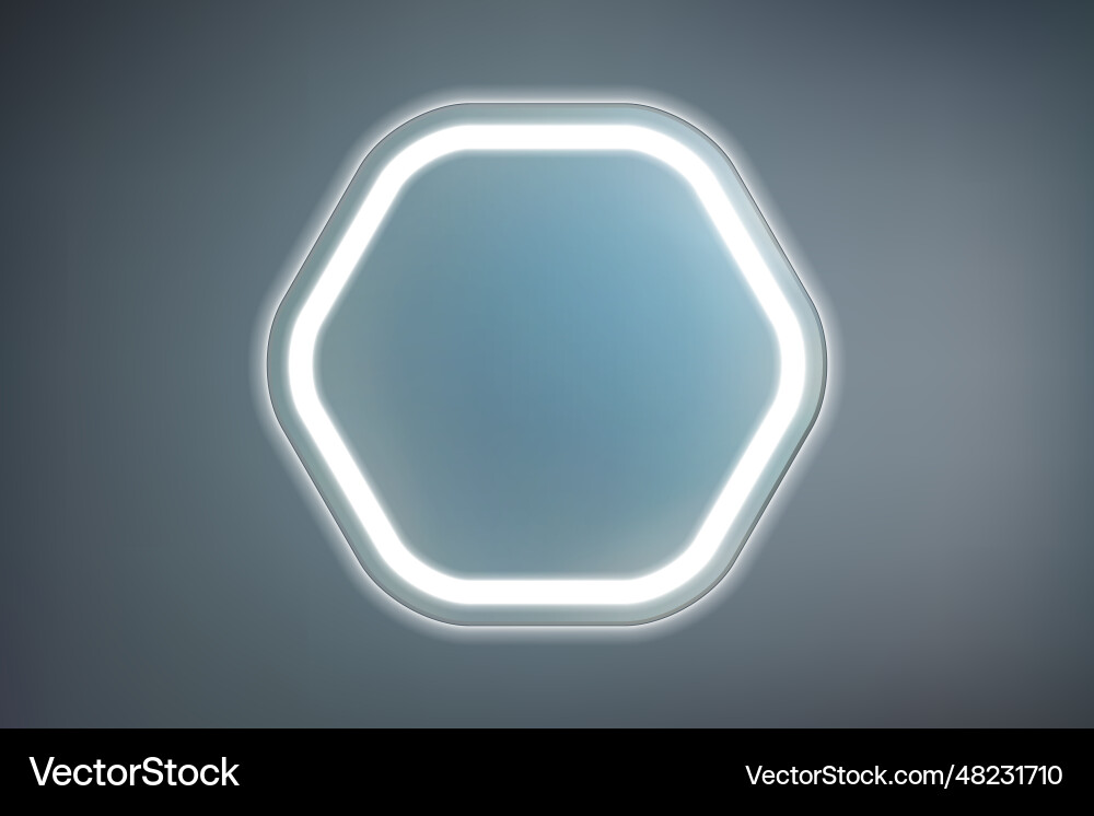 Hexagonal mirror with rounded corners built Hexagonal mirror with rounded corners built vector image