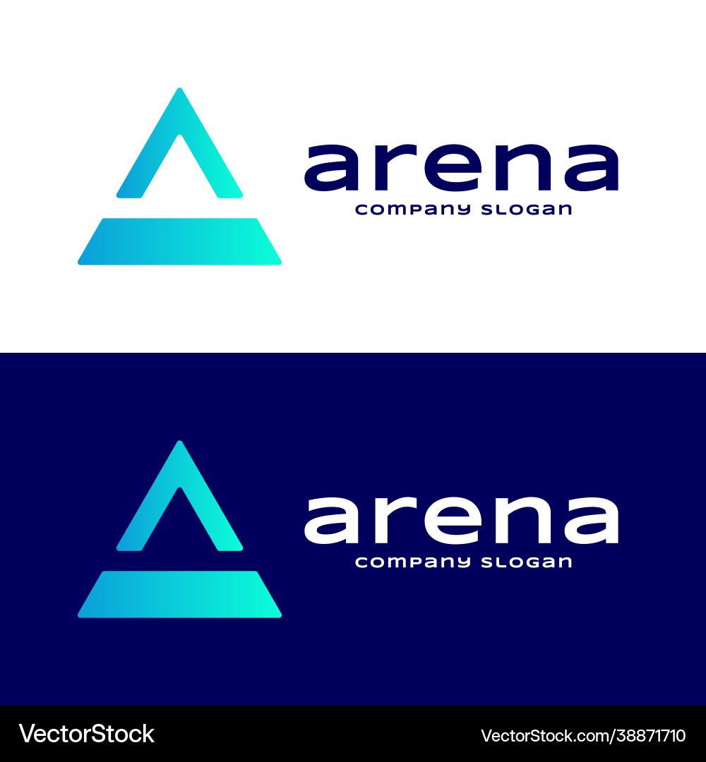 Initial a logo design triangle with arrow symbol Vector Image