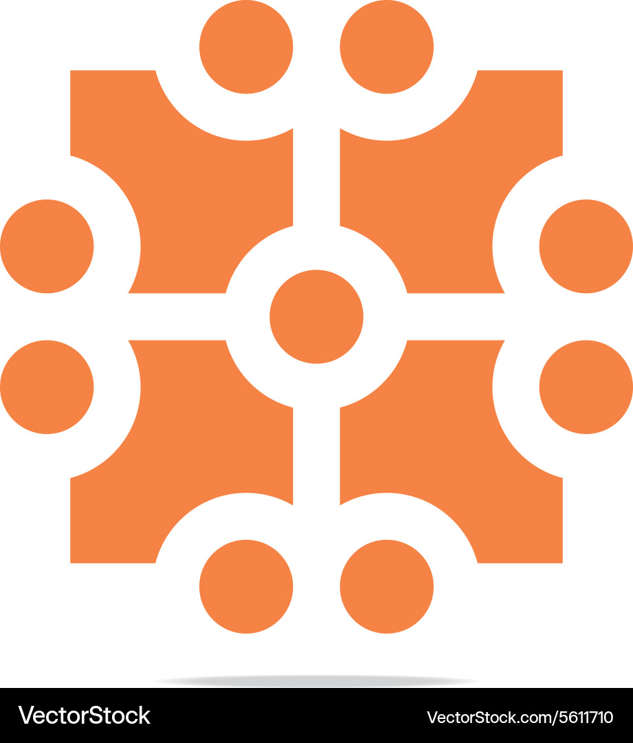 Logo abstract connection circle square element Vector Image