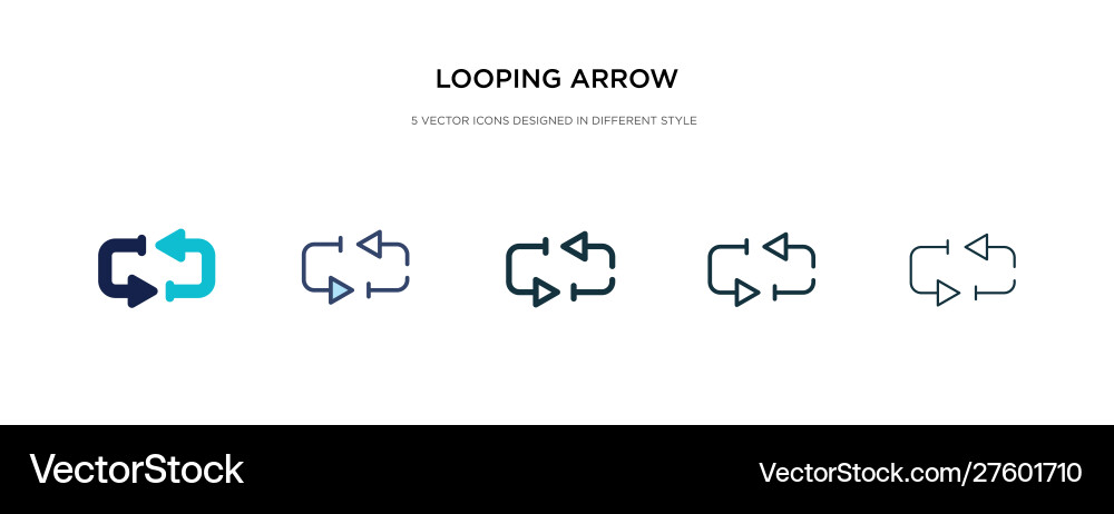 Looping arrow icon in different style two Looping arrow icon in different style two vector image