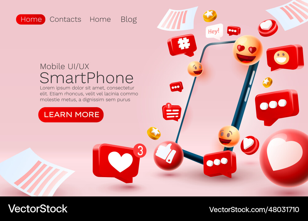 Message with many icons chat for communication vector image