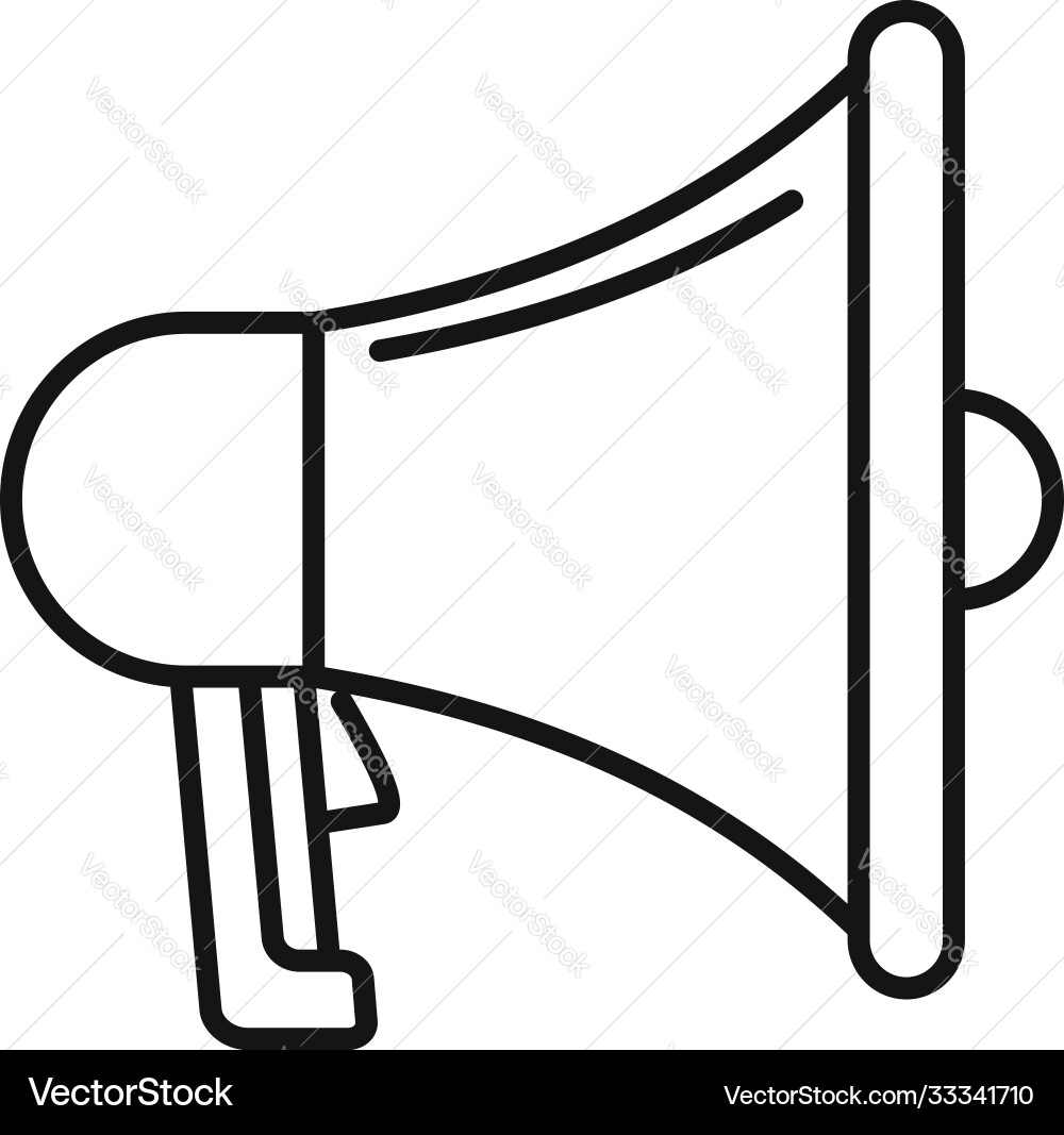 Mission Megaphone Ikone Umriss Stil Vektorbild