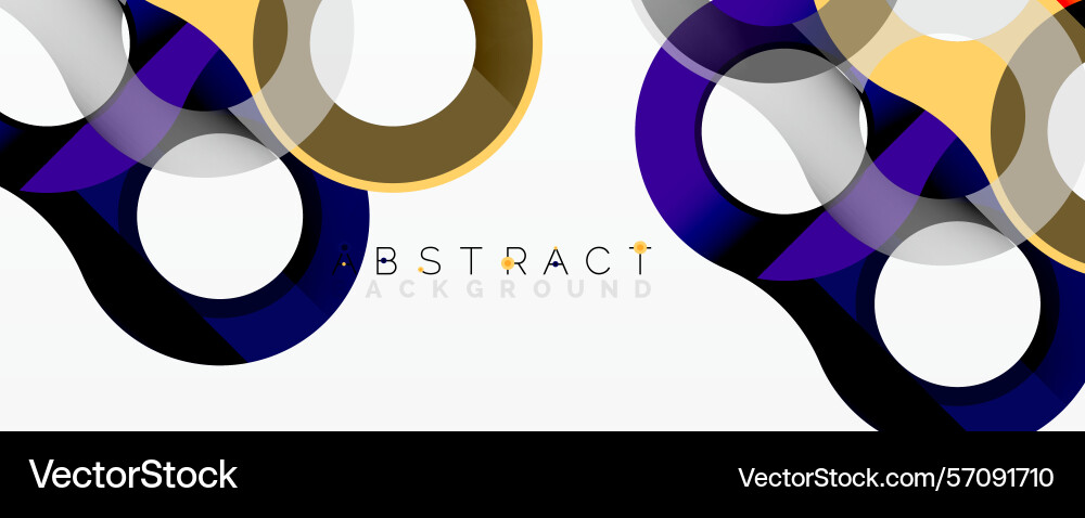 Modern design features overlapping circles gold Vector Image