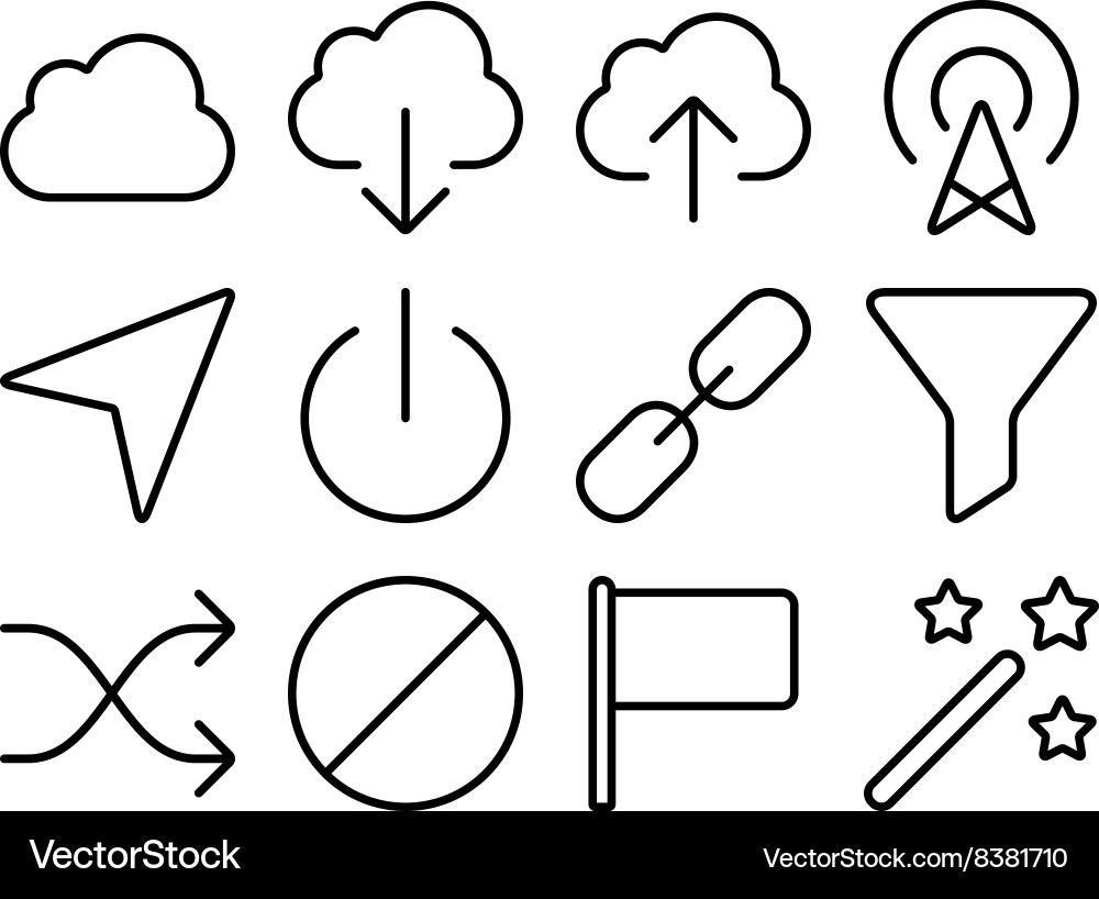 Outline ui pack12 Vector Image