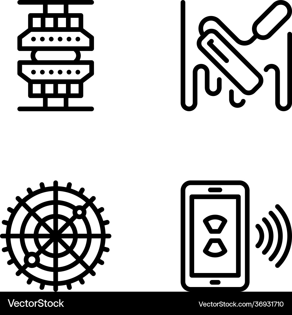 Pack linear icons in editable design Vector Image