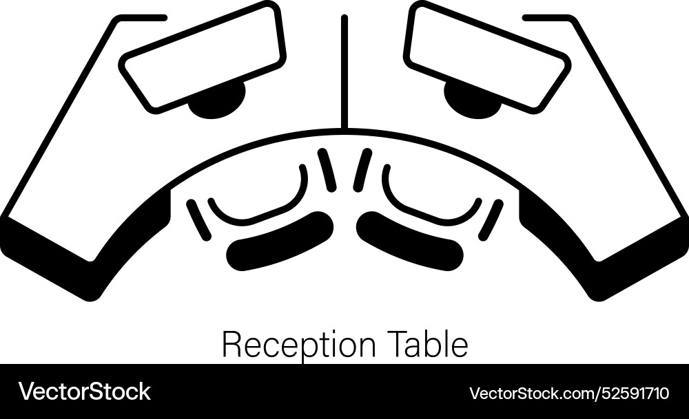 Reception table vector image
