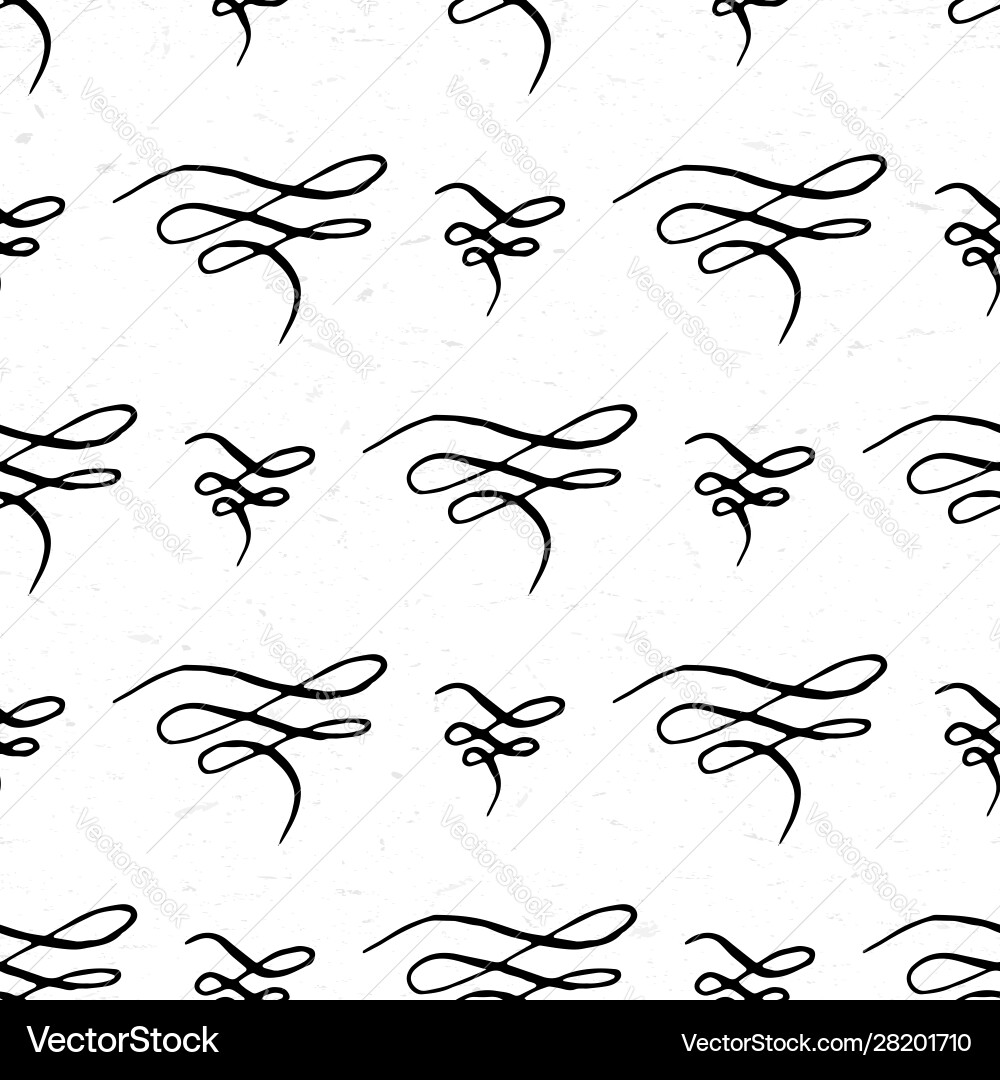 Seamless pattern with calligraphic vignettes Vector Image