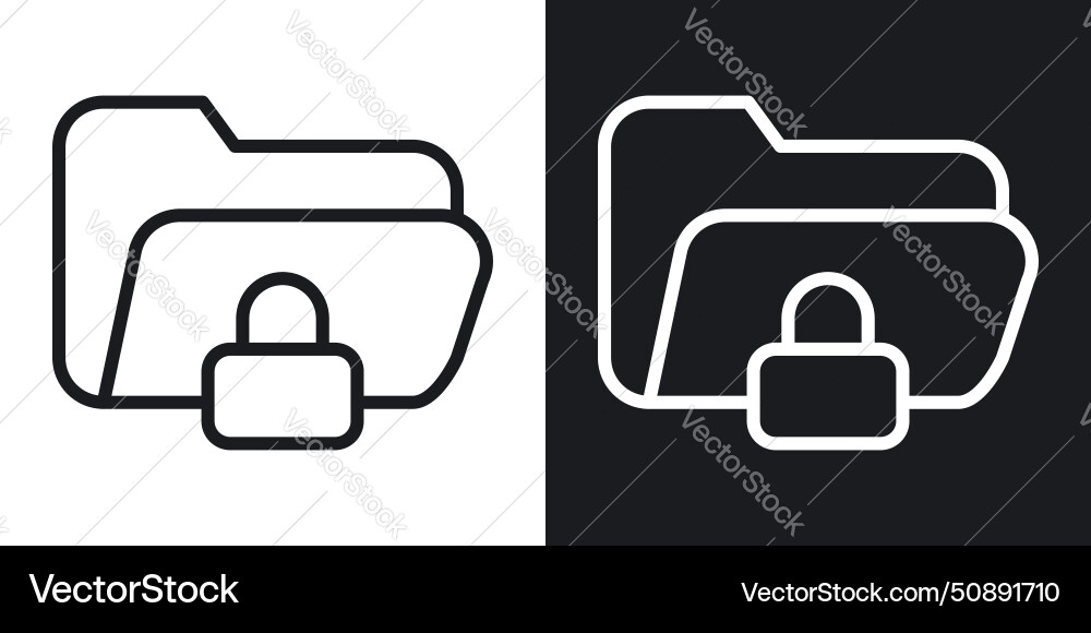 Secret folder icon set confidential data secure Vector Image
