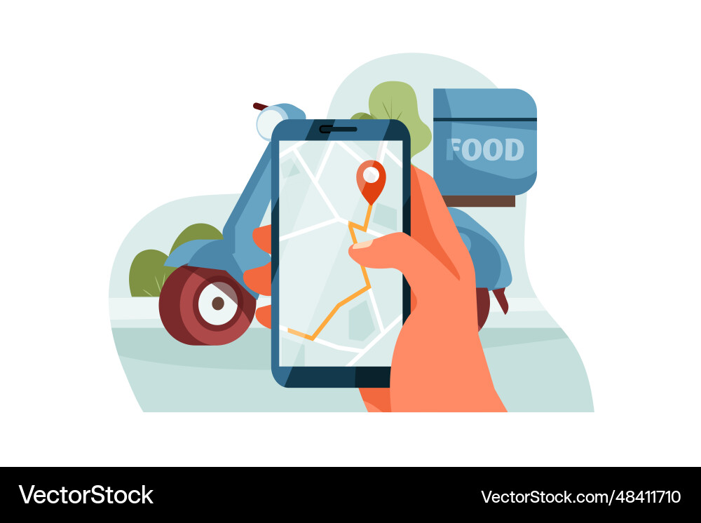 Shipper is checking the map Vector Image
