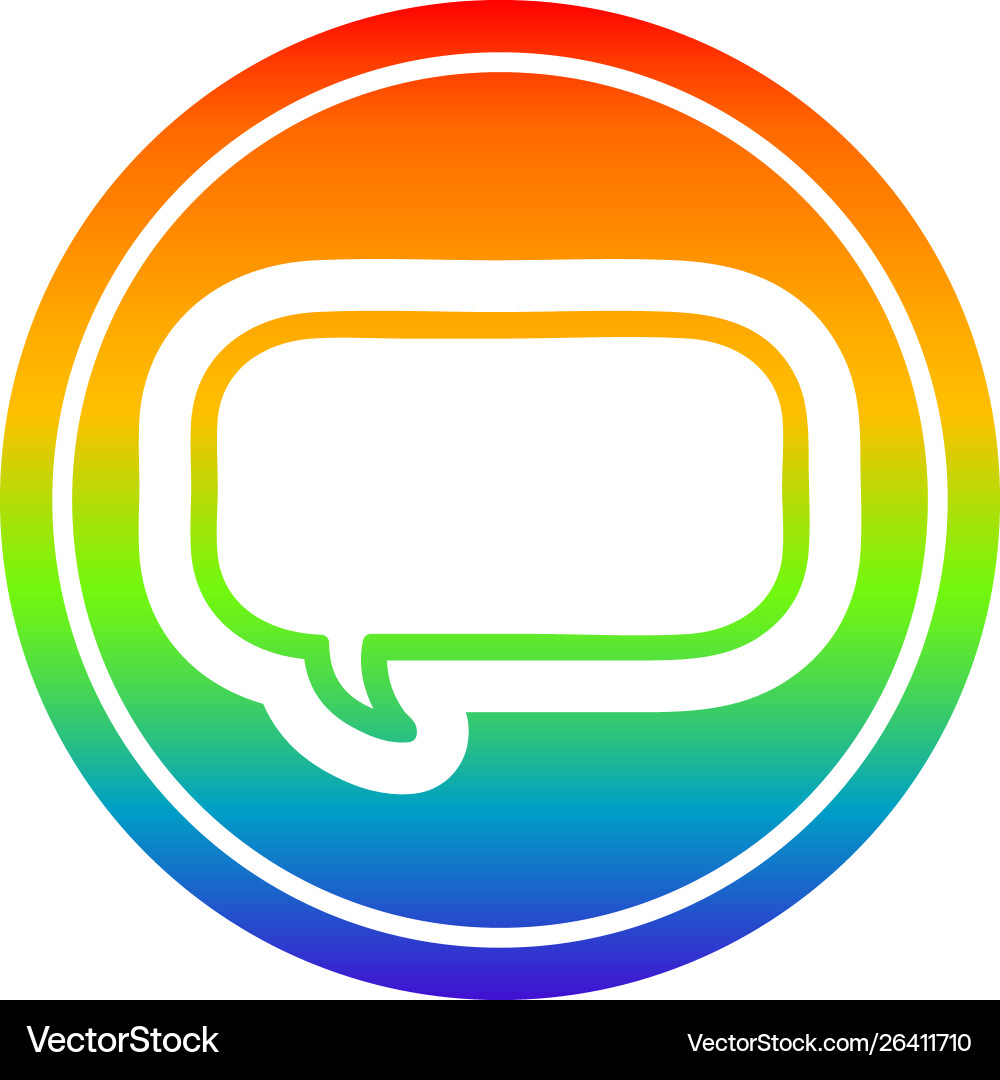Speech bubble circular in rainbow spectrum Vector Image