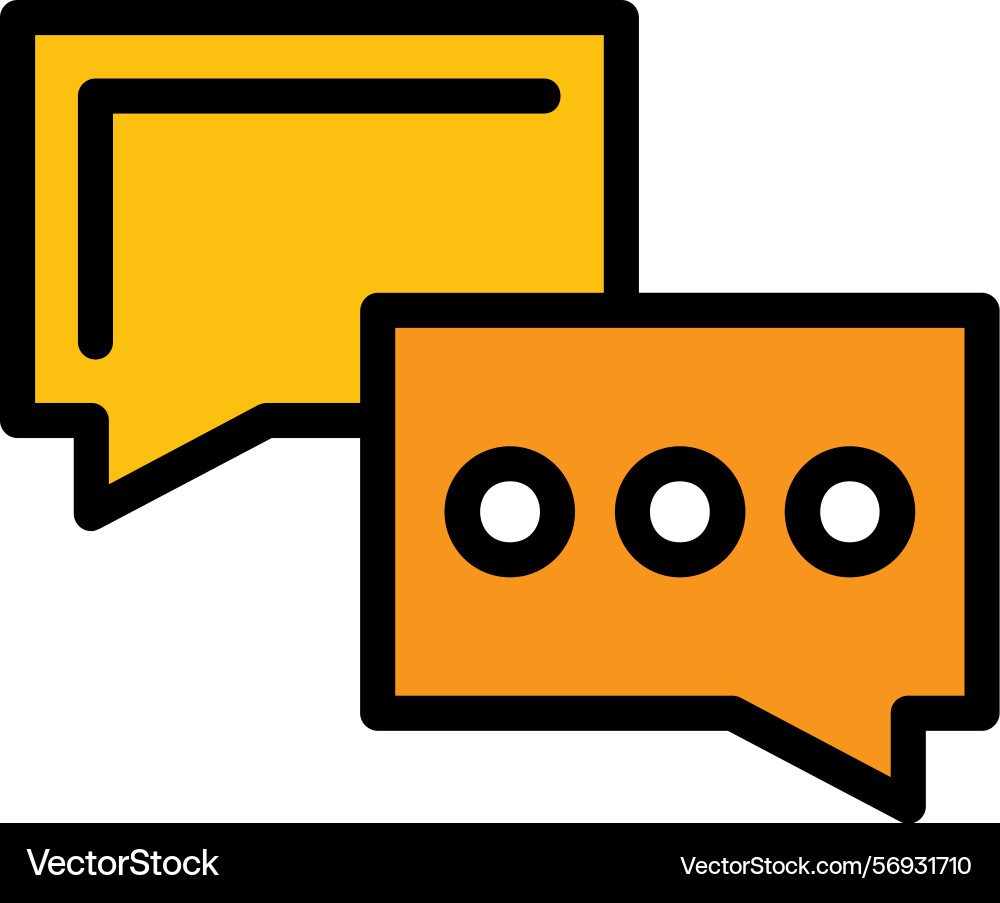 Speech bubble line filled style icon design vector image