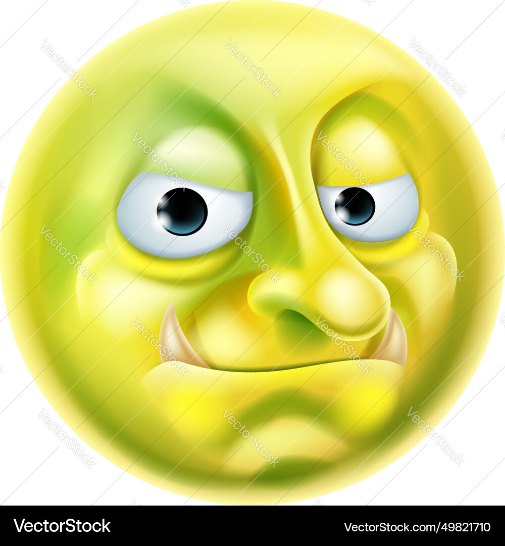 Troll emoji emoticon Troll emoji emoticon vector image