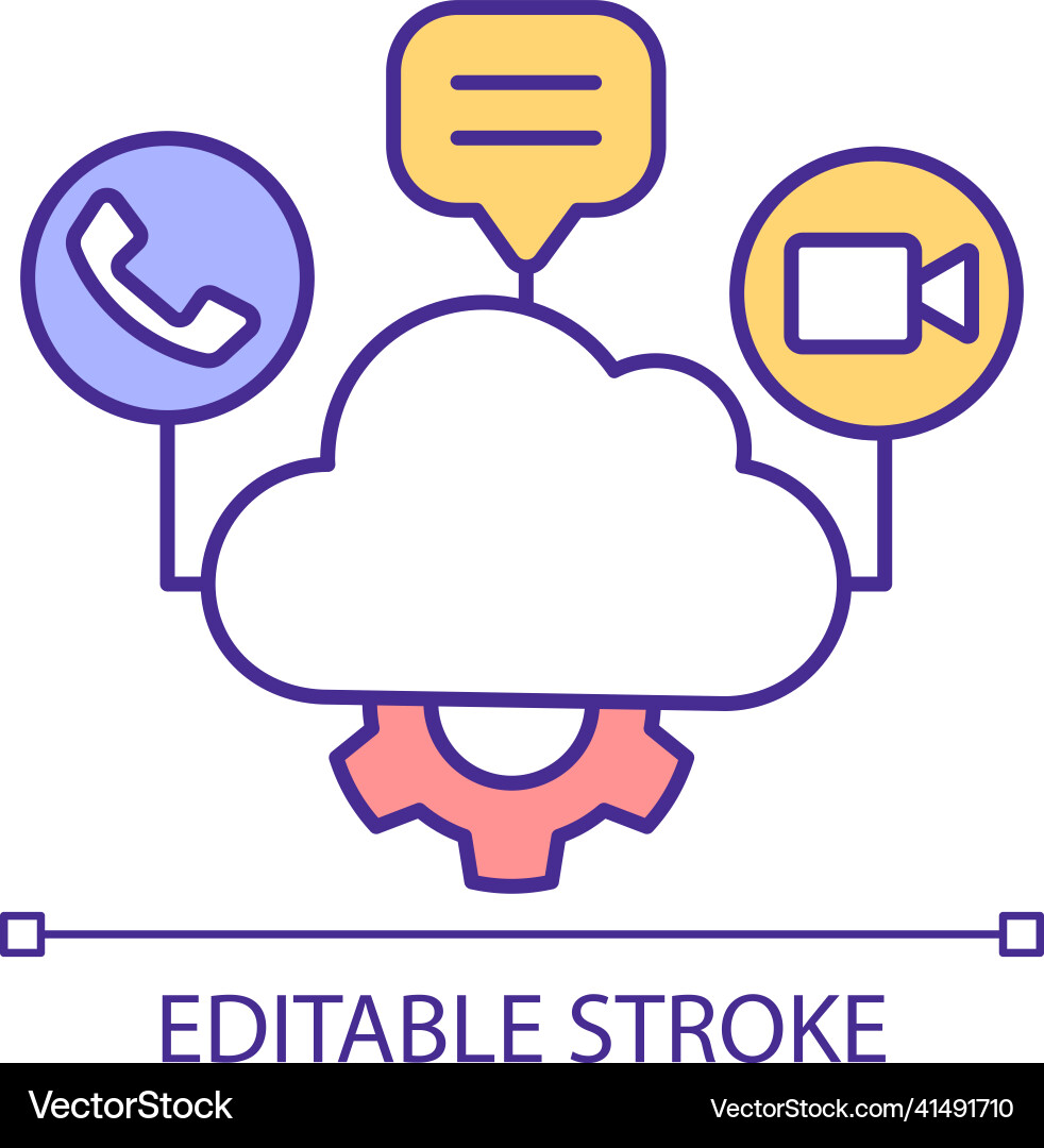 Ucaas cloud setting rgb color icon Ucaas cloud setting rgb color icon vector image