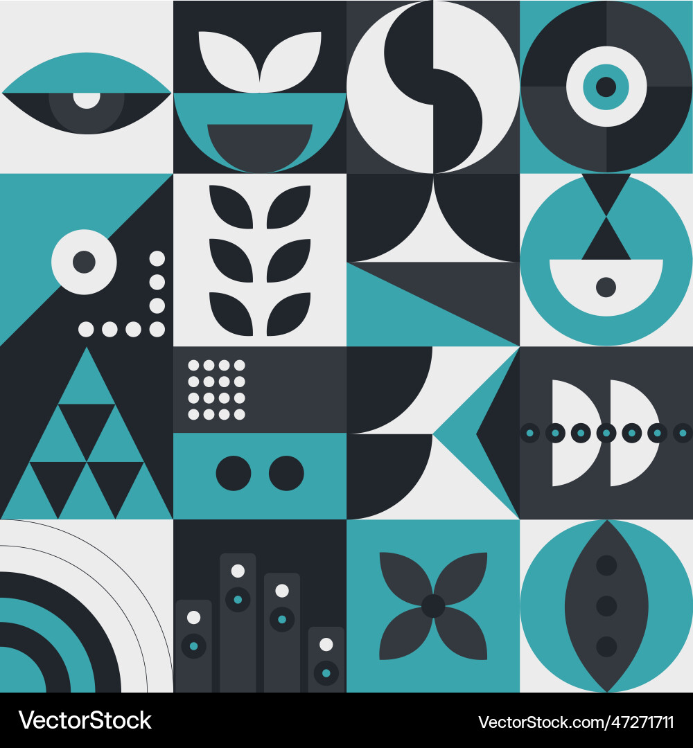 Abstract geometric pattern design in modern style vector image