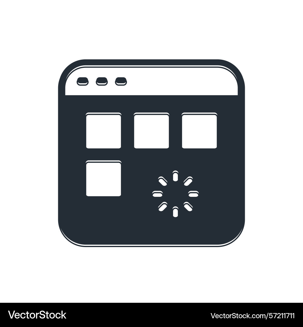 Black loading a data window with progress bar Black loading a data window with progress bar vector image