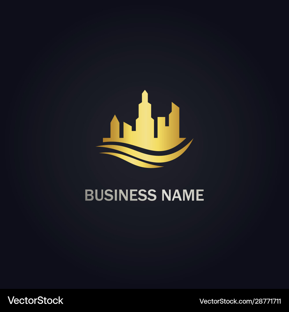 Cityscape Gold Logo - Buildings & Skyline Vector Image