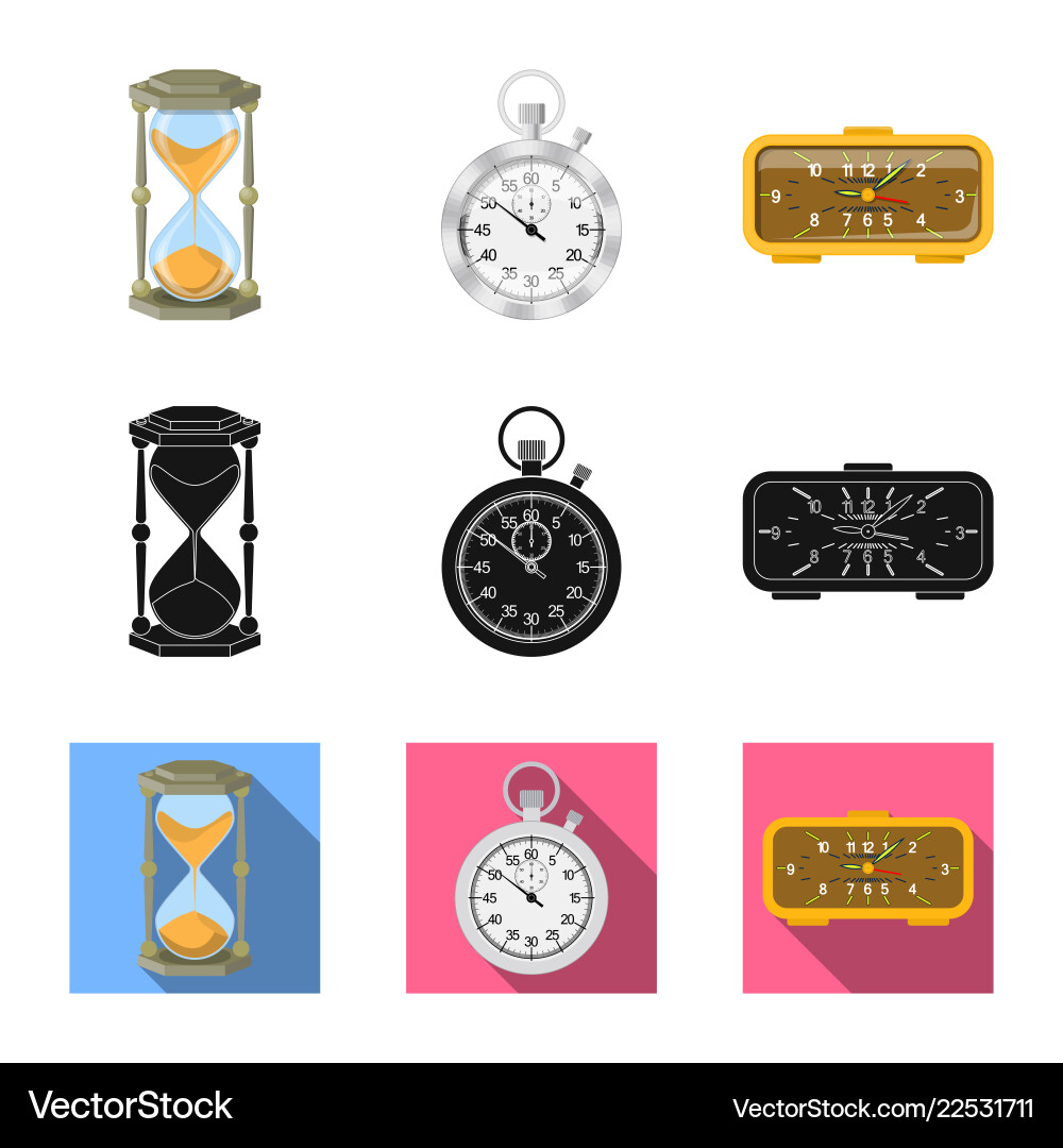 Clock and time symbol set Clock and time symbol set vector image