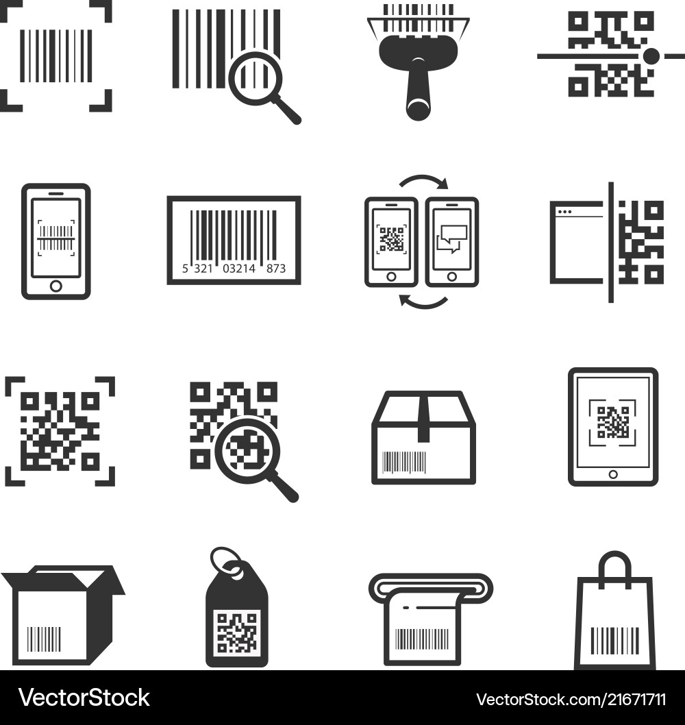 Code Scanning Icon Set - Modern vector image