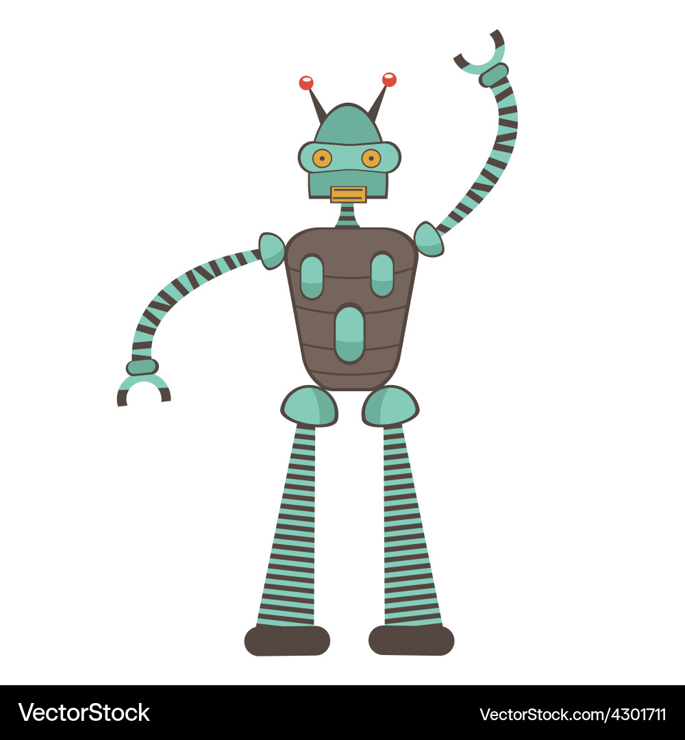 Colorful robot character Vector Image